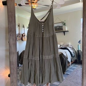 Olive green sun dress